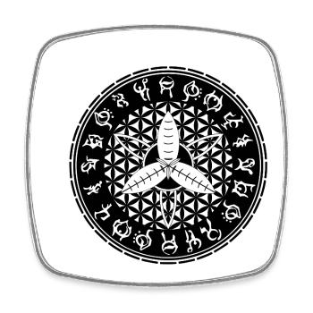 Flower of Life Moth Sigil - Square fridge magnet - white - Front