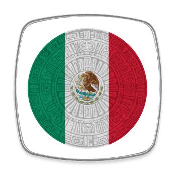 Drapeau mexicain style piétinement - Magnet carré - blanc - Devant