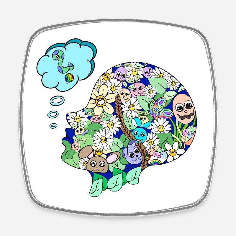 creative spirit - Square fridge magnet - white