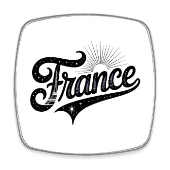 Frankreich - Souvenir-Design - Viereckiger Kühlschrankmagnet - Weiß - Vorne