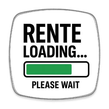 Rente Loading please wait - Viereckiger Kühlschrankmagnet - Weiß - Vorne