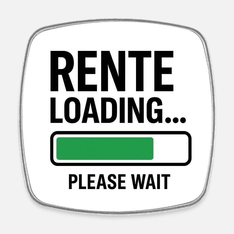 Rente Loading please wait - Viereckiger Kühlschrankmagnet - Weiß