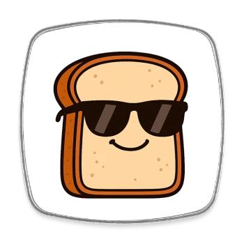 Cool bread with sunglasses - Square fridge magnet - white - Front