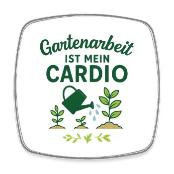 Gartenarbeit ist mein Cardio Motiv - Viereckiger Kühlschrankmagnet - Weiß - Vorne