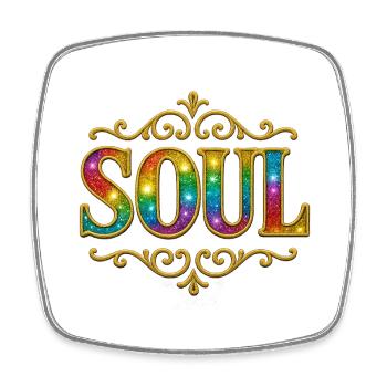 SOUL | Seele Lebensgeister im Regenbogenfarben - Viereckiger Kühlschrankmagnet - Weiß - Vorne