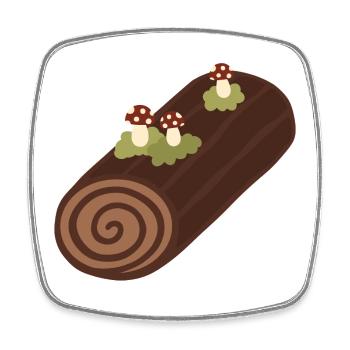 Bûche De Noël - Viereckiger Kühlschrankmagnet - Weiß - Vorne