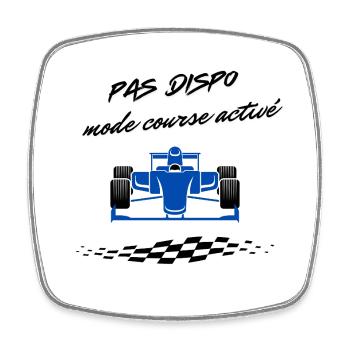 Design sport automobile - Magnet carré - blanc - Devant