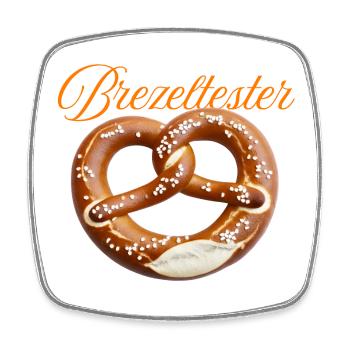 Traditioneller Brezenknoten mit Salzdekor - Viereckiger Kühlschrankmagnet - Weiß - Vorne