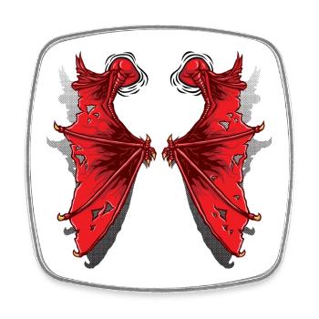 Dragon wings - Square fridge magnet - white - Front