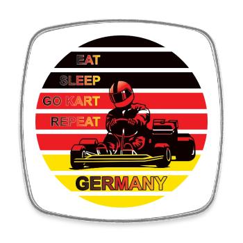 Motorsport and everyday life motif in Germany - Square fridge magnet - white - Front