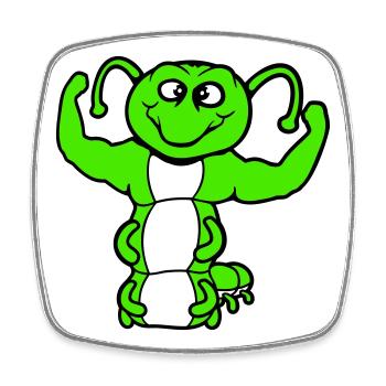 Caterpillar Bodybuilder Strong Muscles Training Gym Hobby - Square fridge magnet - white - Front