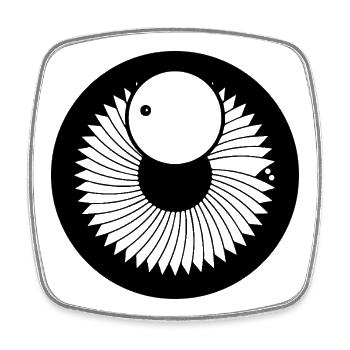 Solar Eye – Cosmic Crop Circle Art - Square fridge magnet - white - Front