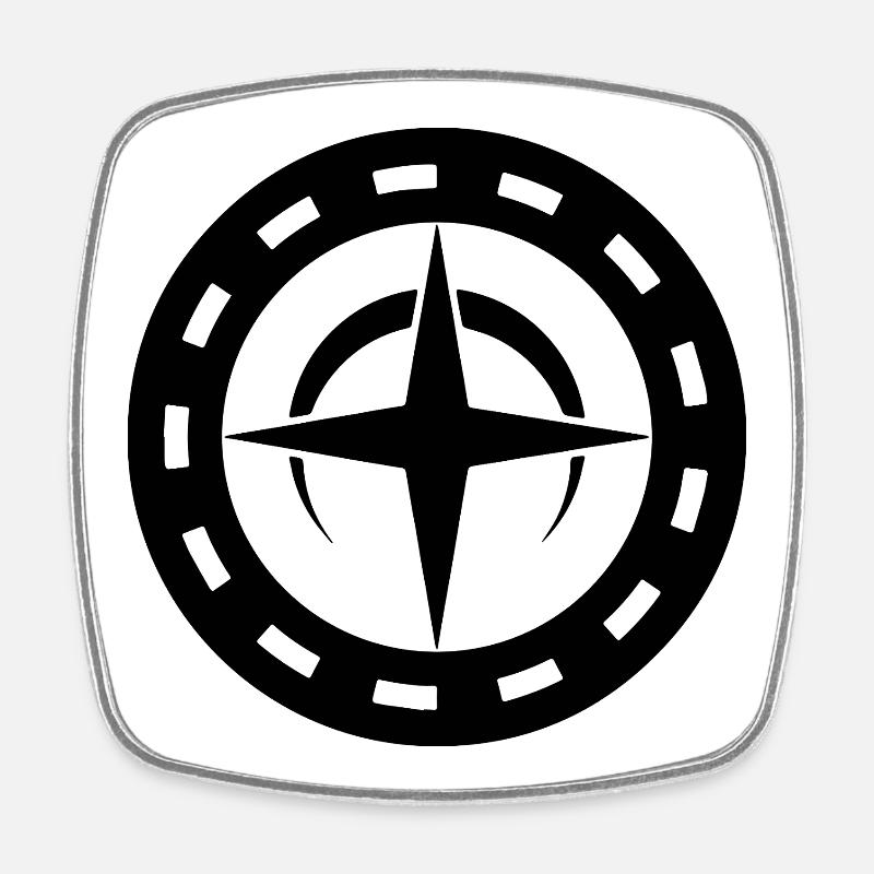 Celestial Compass Crop Circle Art - Square fridge magnet - white