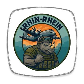 Rhine - Rhein - Square fridge magnet - white - Front