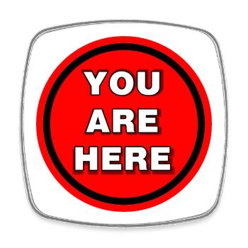 You Are Here - Square fridge magnet - white - Front