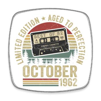 Oldtimer Oktober 1962 Geburtstag Geschenk Oktober - Viereckiger Kühlschrankmagnet - Weiß - Vorne