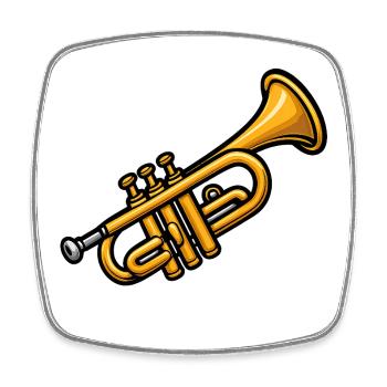 Musikliebhaber Trompete Design - Viereckiger Kühlschrankmagnet - Weiß - Vorne
