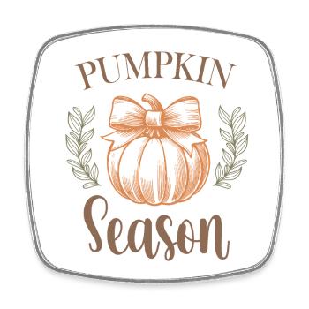 Pumpkin Season Script Design for Holidays - Square fridge magnet - white - Front