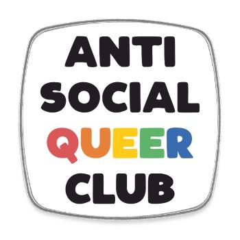 LGBTQ - Anti Social Queer Club - Square fridge magnet - white - Front