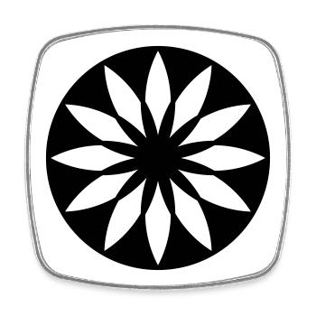 Stellar Bloom – Crop Circle Mandala - Square fridge magnet - white - Front
