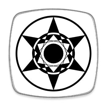 Heptagramm Stern Kornkreis Design - Viereckiger Kühlschrankmagnet - Weiß - Vorne