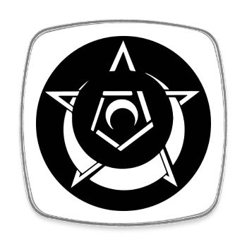 Mystischer Pentagramm-Kornkreis - Viereckiger Kühlschrankmagnet - Weiß - Vorne