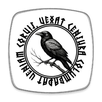Mystic Raven - Square fridge magnet - white - Front