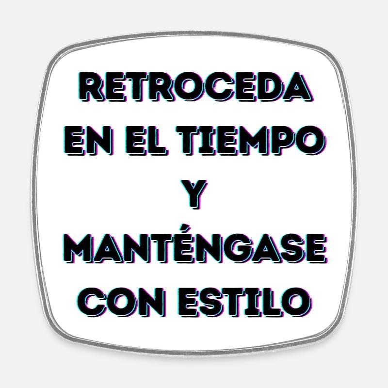 Retro Style Over Time - Square fridge magnet - white