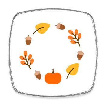 Autumn Forest Circle Design - Square fridge magnet - white - Front