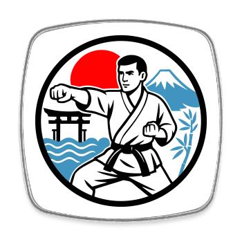 Karate Nature - Viereckiger Kühlschrankmagnet - Weiß - Vorne
