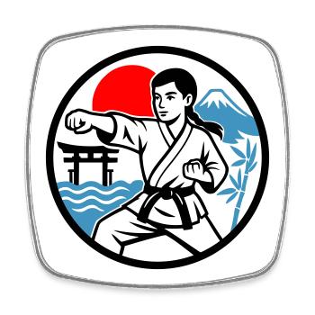 Karate and Nature - Viereckiger Kühlschrankmagnet - Weiß - Vorne