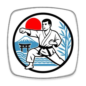 Karate Nature - Square fridge magnet - white - Front