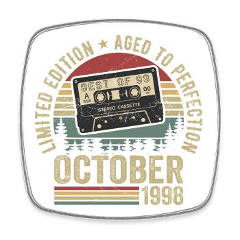 Classic Car October 1998 Birthday Gift October - Square fridge magnet - white - Front