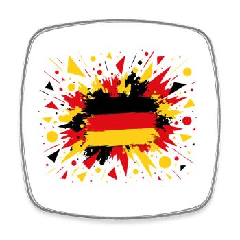 Drapeau allemand dans le style pinceau - Magnet carré - blanc - Devant