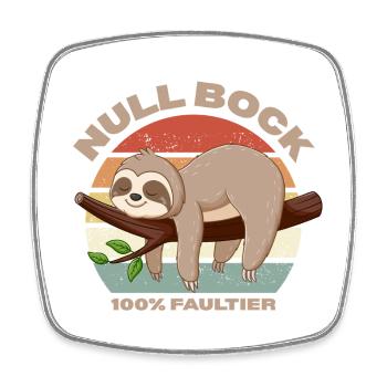 Null Bock Design für alle Faulenzer - Viereckiger Kühlschrankmagnet - Weiß - Vorne
