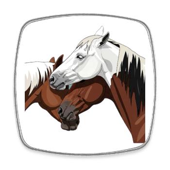 Elegant horse impression - Square fridge magnet - white - Front