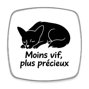 Sleeping Dog with Less Vivid Text - Square fridge magnet - white - Front