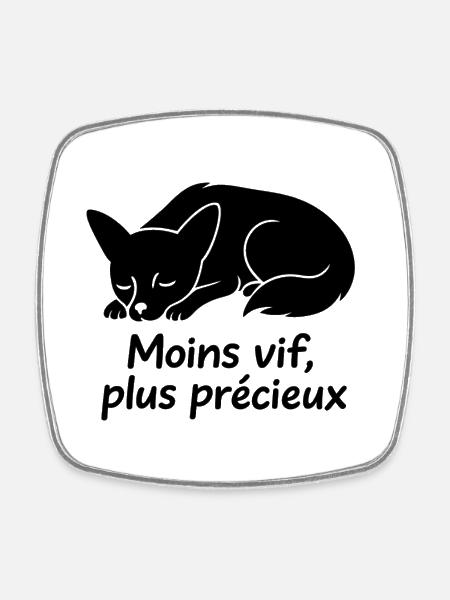 Sleeping Dog with Less Vivid Text - Square fridge magnet - white