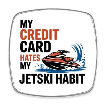 Humor Jetski Rider Ocean Addiction - Viereckiger Kühlschrankmagnet - Weiß - Vorne
