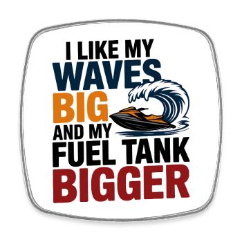 Humor Jetski Rider Fuel and Waves Design  - Square fridge magnet - white - Front