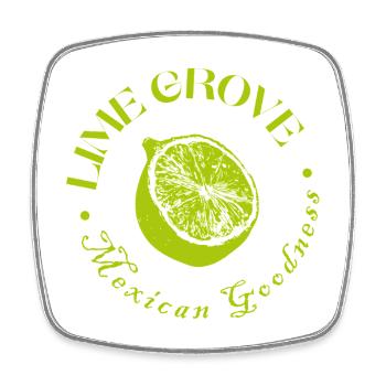 Lime and Lemon Botanical Design - Square fridge magnet - white - Front