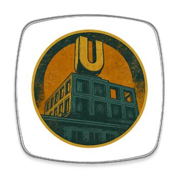 Dortmund U - Square fridge magnet - white - Front