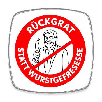 Backbone instead of sausage eating! DESIRED COLORS Comic - Square fridge magnet - white - Front