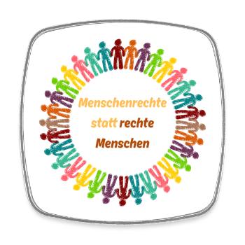 Human rights instead of right-wing people yellow - Square fridge magnet - white - Front
