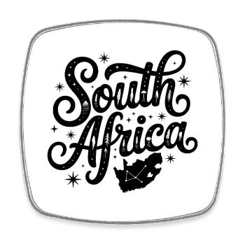 Südafrika - Souvenir-Design - Viereckiger Kühlschrankmagnet - Weiß - Vorne