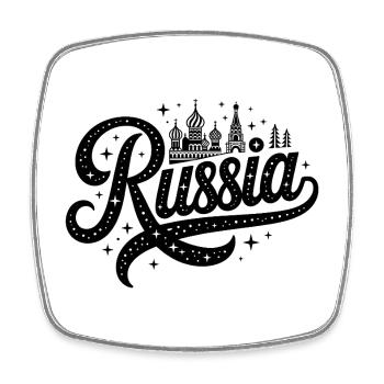 Russland - Souvenir Design - Viereckiger Kühlschrankmagnet - Weiß - Vorne