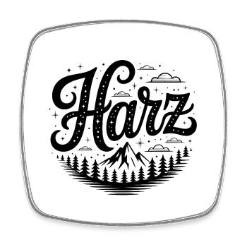 Harz - Wanderdesign - Viereckiger Kühlschrankmagnet - Weiß - Vorne