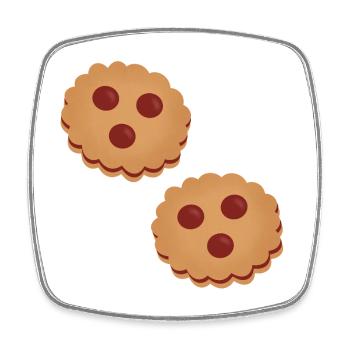 Biscuits fourrés à la confiture de Spitzbuben - Magnet carré - blanc - Devant