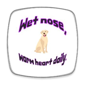 nez mouillé coeur chaud illustration quotidienne - Magnet carré - blanc - Devant