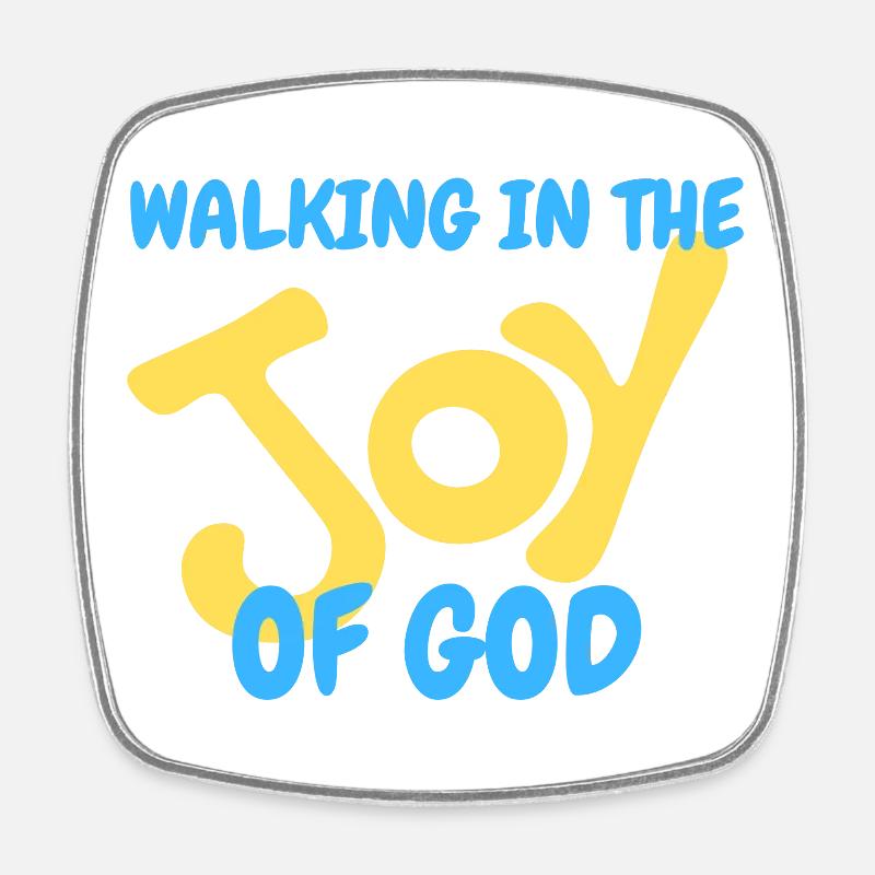 God's joy motif in solid pastel colors - Square fridge magnet - white